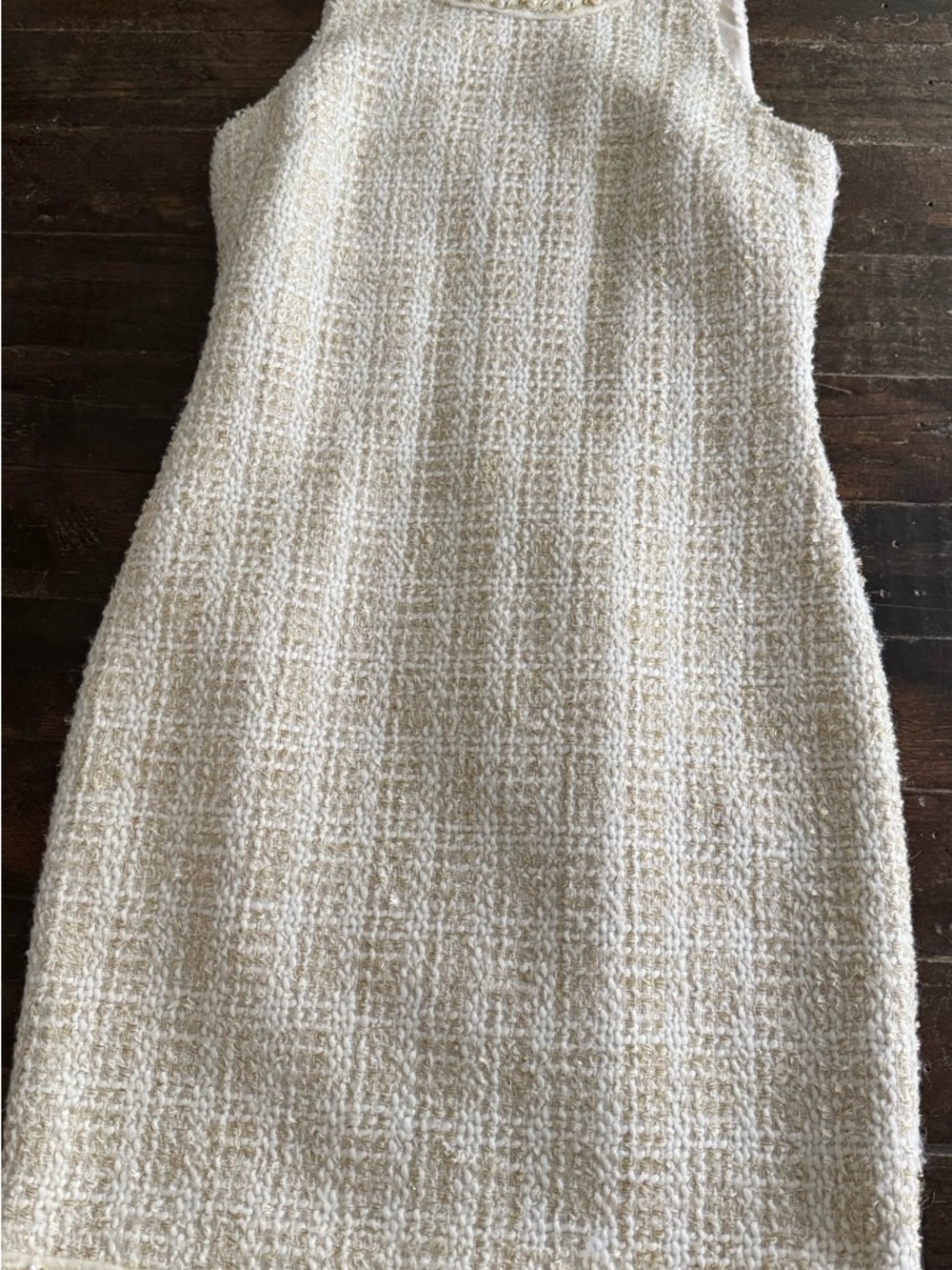 Elie Tahari Cream Textured Midi Dress